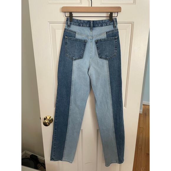 Pacsun Womens Jeans All Cotton 90's Boyfriend Size 24 Two Toned Straight Flaw - Picture 2 of 13